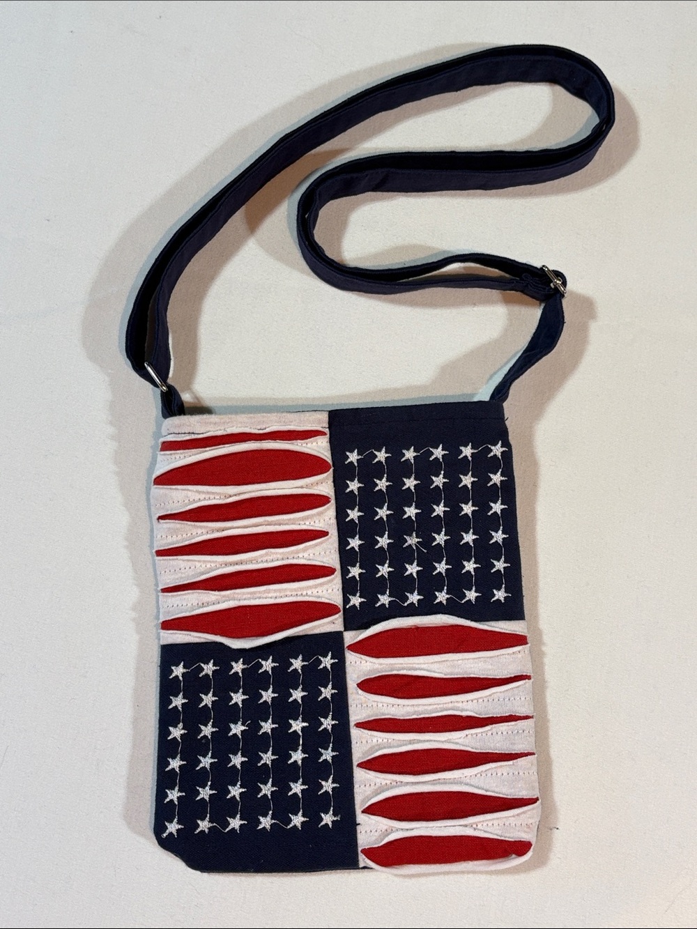 Patriotic Red White & Blue Crossbody Bag Handmade Purse